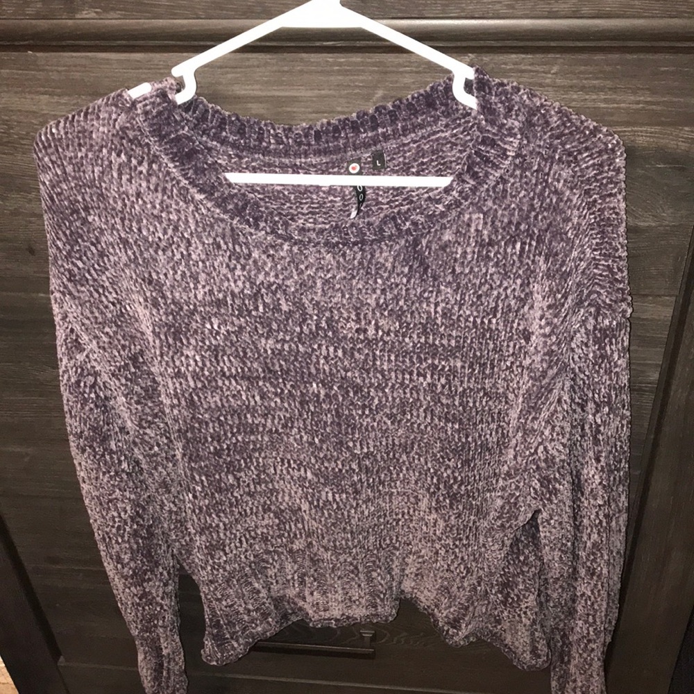 oversized sweater, purple velvet